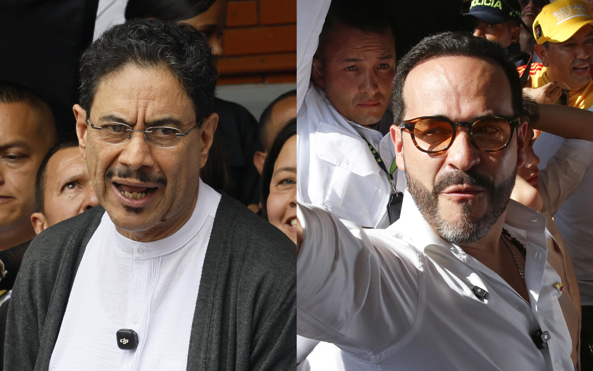 El candidato oficialista Pacto Histórico, Iván Cepeda, y Abelardo de la Espriella del movimiento Defensores de la Patria