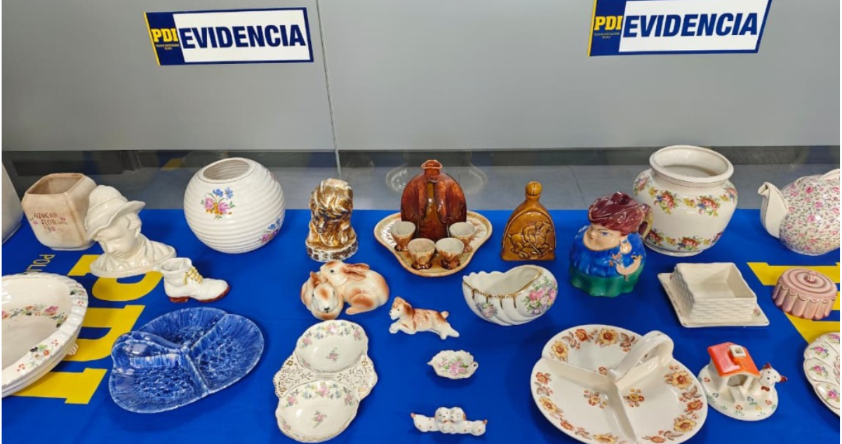 Recuperan 32 piezas de cerámica patrimonial de Lota que eran vendidas ilegalmente por internet