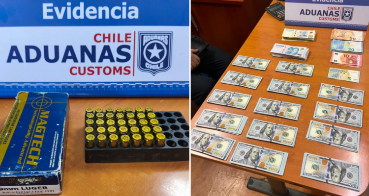 Aduanas detecta más de US$15 mil sin declarar y decomisa municiones en paso Cardenal Samoré