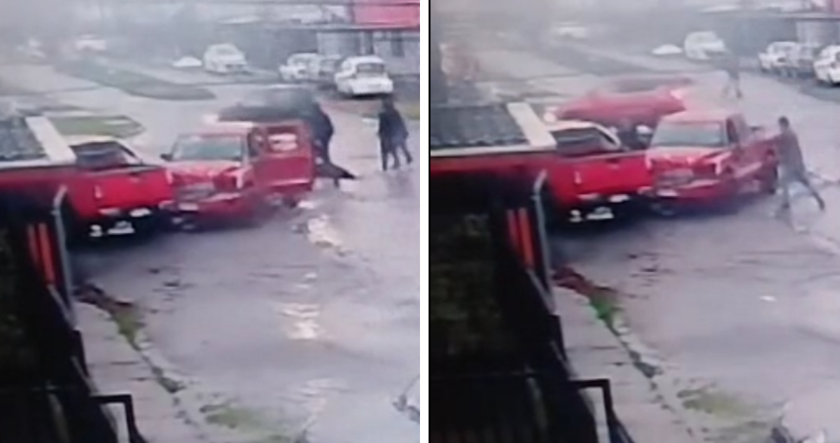VIDEO | Hombre embistió camioneta de vecinos y luego fue atacado a fierrazos en Hualpén