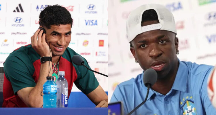 Hakimi y Vinicius en conferencias por veto al español en Mundial