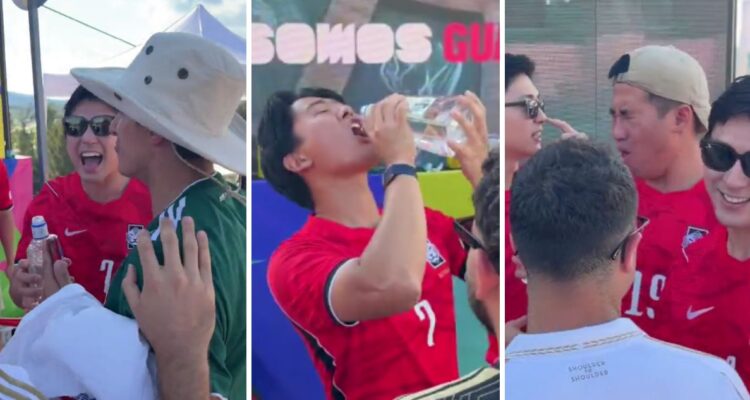 Hinchas de Corea del Sur causaron furor en Mundial 2026 tomándose una botella de tequila.