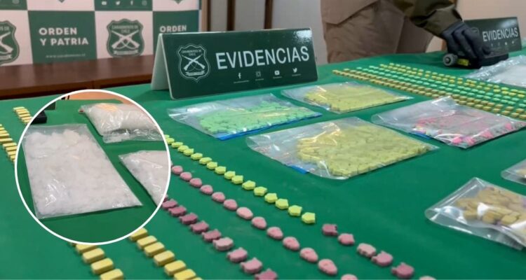 Detienen a dos extranjeros por traer millonaria carga de metanfetamina y éxtasis desde México a Chile