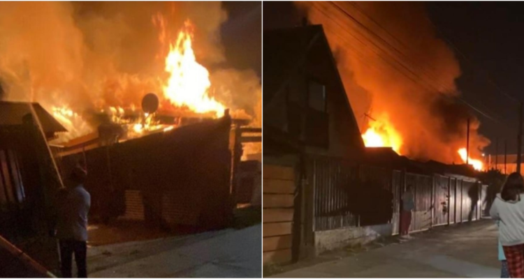 Una persona murió tra incendio que destruyó dos casas en Padre Hurtado