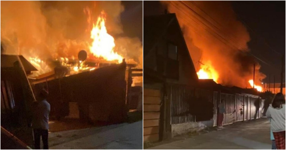 Una persona murió tra incendio que destruyó dos casas en Padre Hurtado