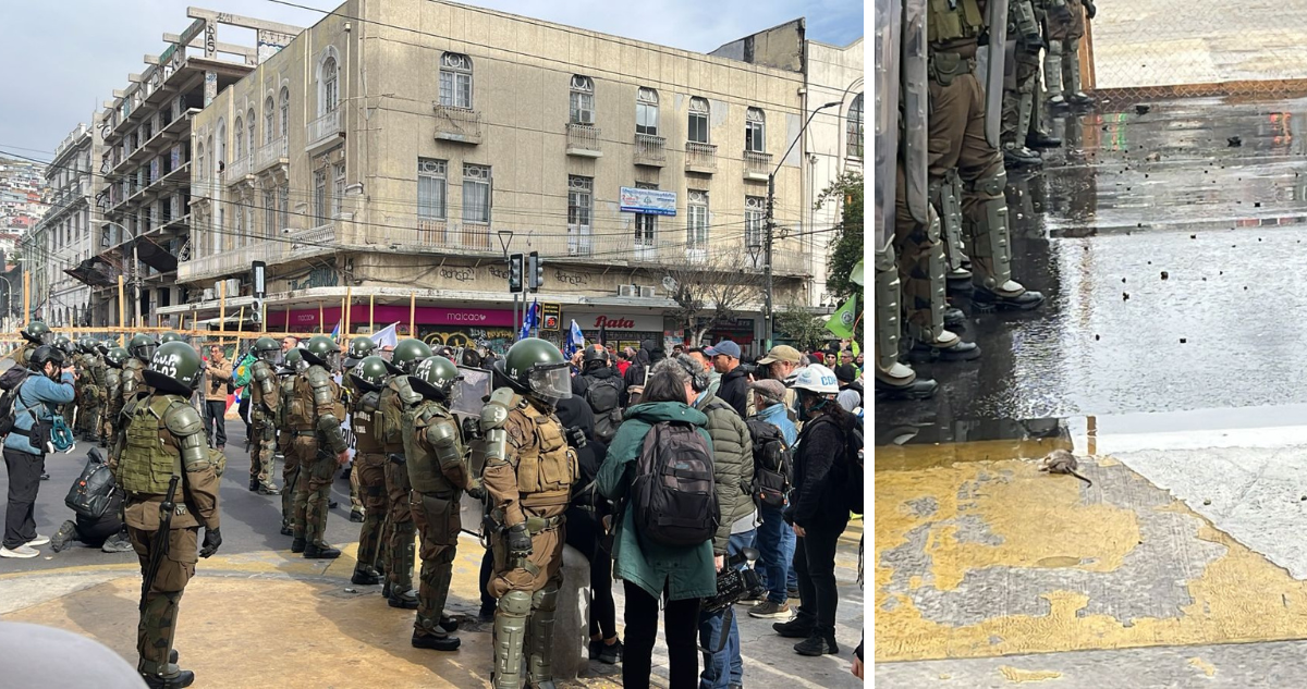 Manifestantes lanzaron ratón muerto: al menos 2 detenidos por incidentes durante Cuenta Pública