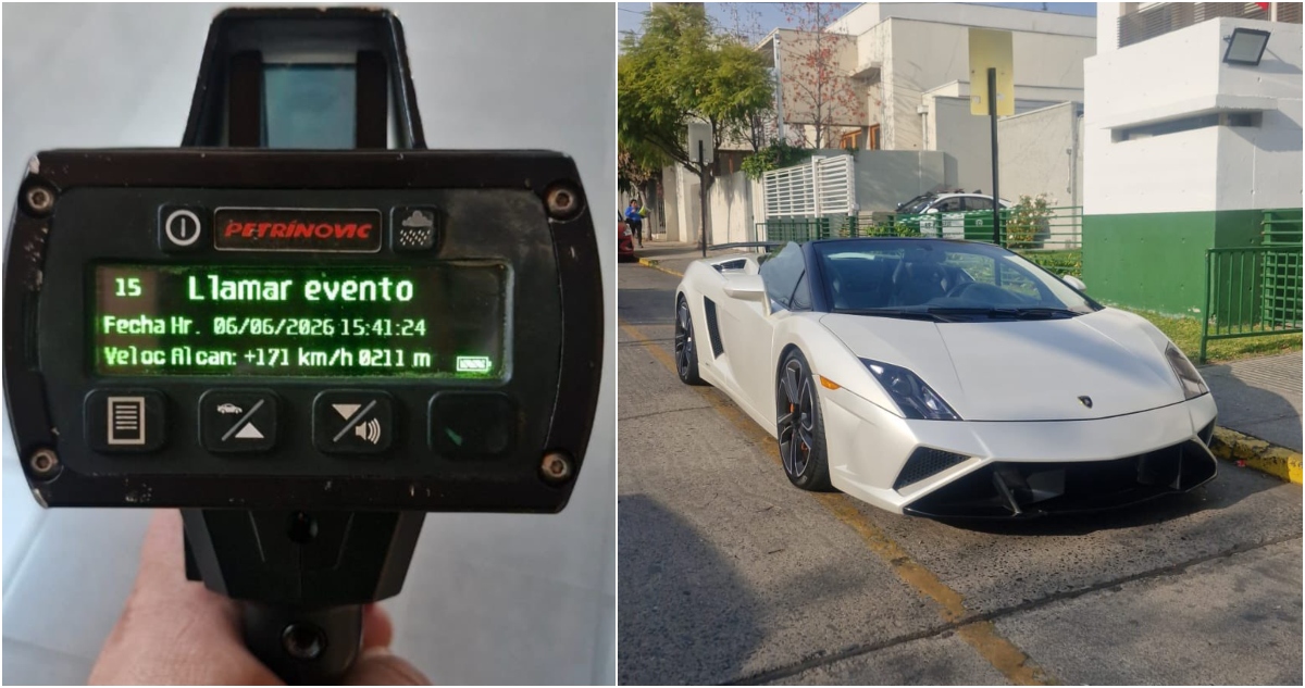 Detienen a hombre que conducía Lamborghini a 171 km/h en Vitacura