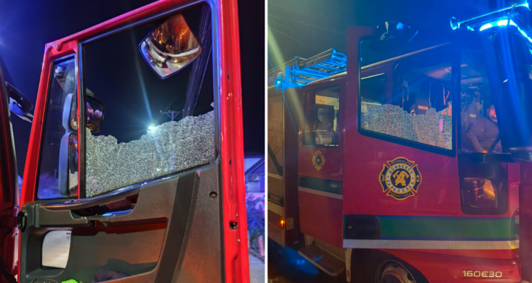 Lanzan piedra contra carro de Bomberos que volvía de una emergencia en San Pedro de la Paz