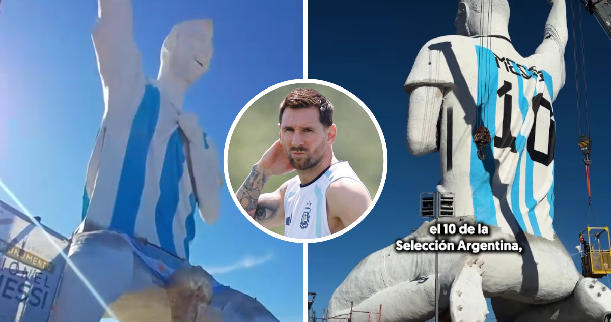 Fotos de estatua de Messi en Neuquén
