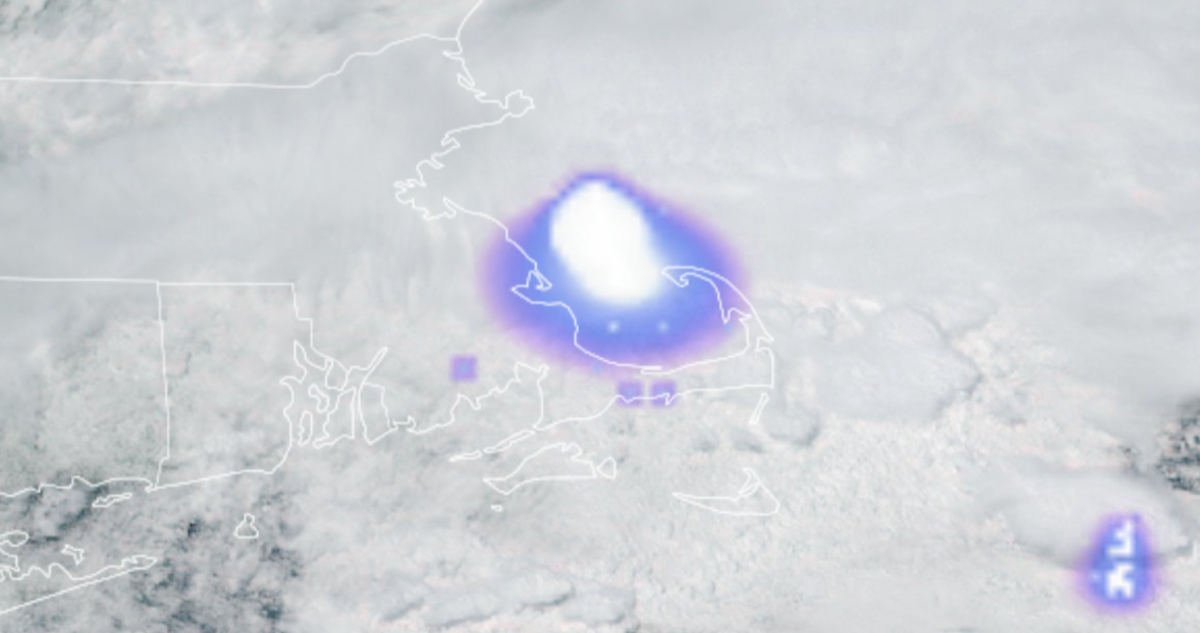 Vista satelital de la explosión del meteorito en EEUU