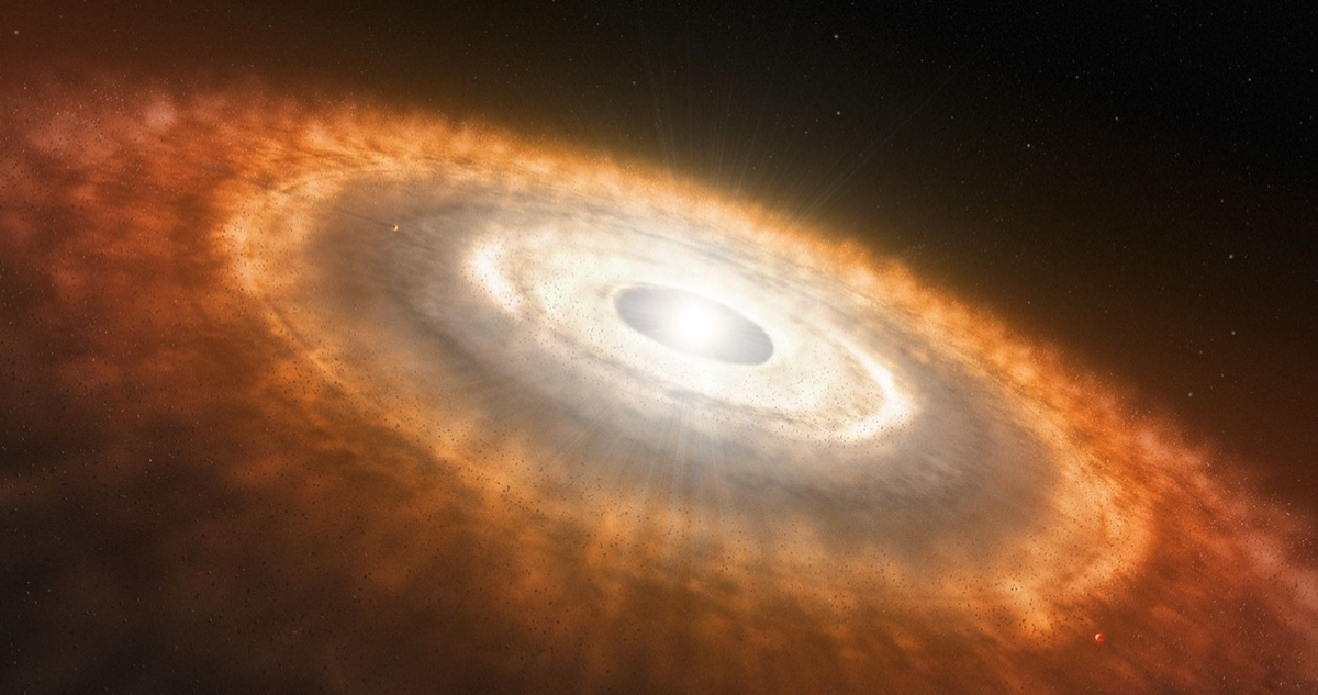 Imagen ilustrativa de la formación del sistema solar