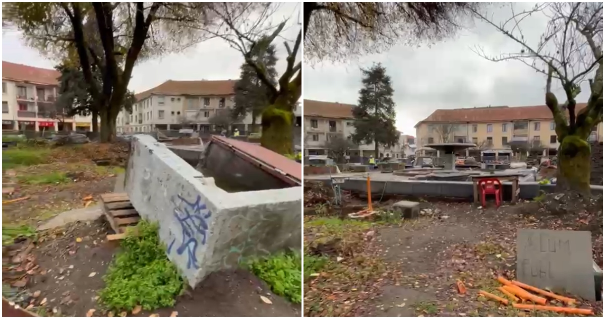 Obras de plaza Perú en Concepción