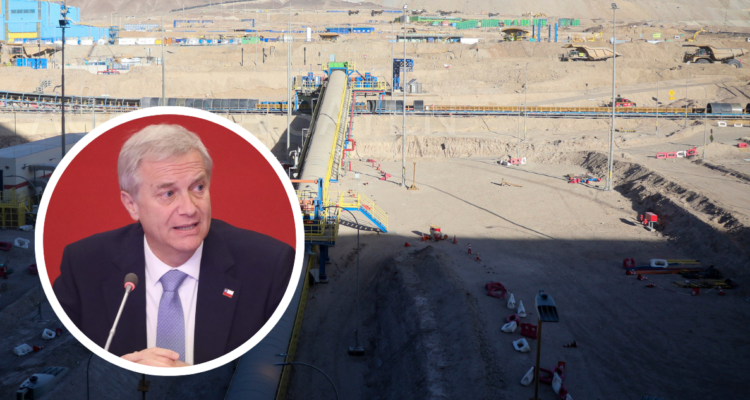Foto de contexto de minería. Y foto del presidente Kast.