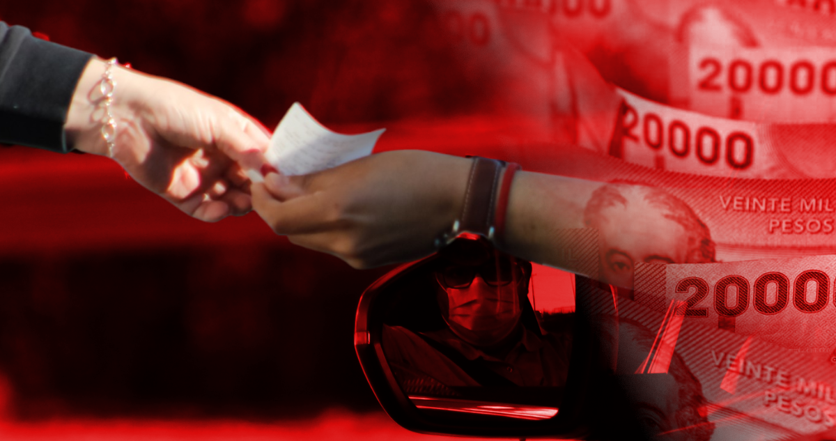 Pago de peaje con filtro rojo.
