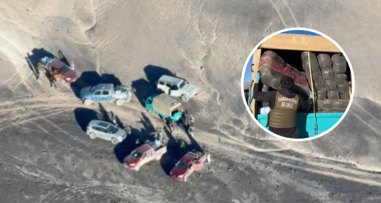 Persecución en el desierto permite incautar 1,6 toneladas de droga, pero sin detenidos