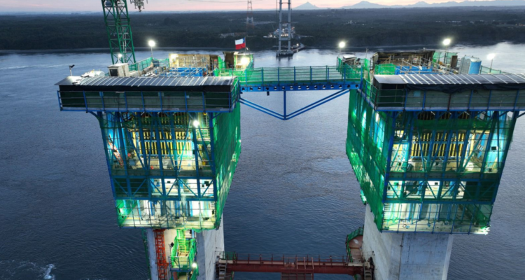 Pila norte del Puente Chacao alcanza 98% de avance y entra en fase final de hormigonado