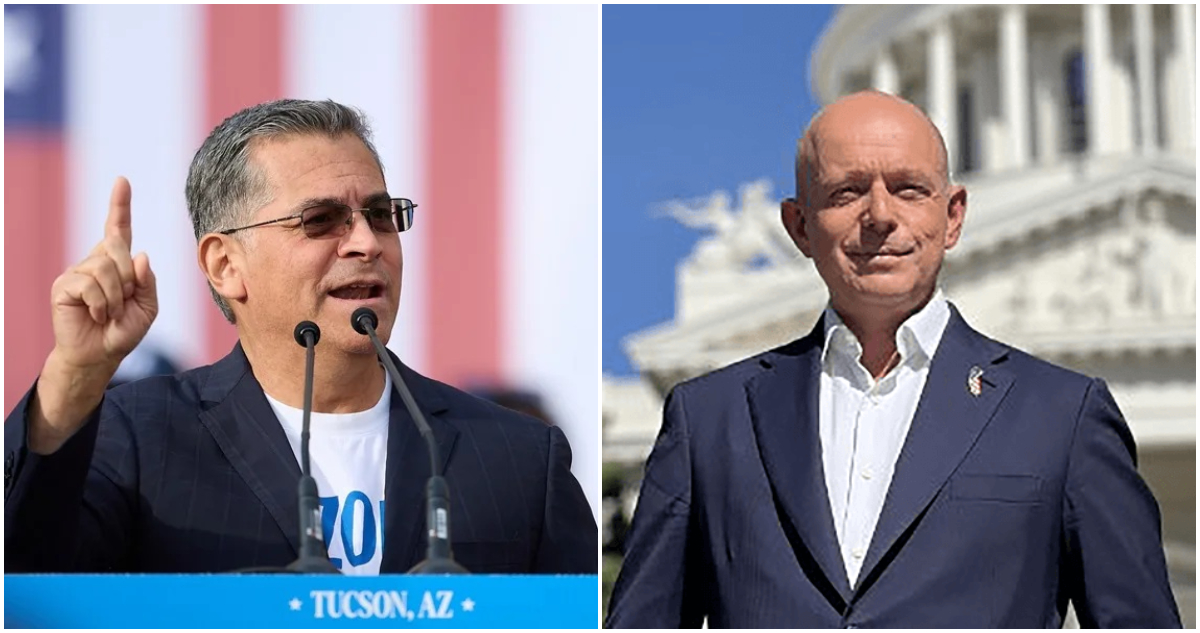 El candidato demócrata Xavier Becerra y el republicano Steve Hilton