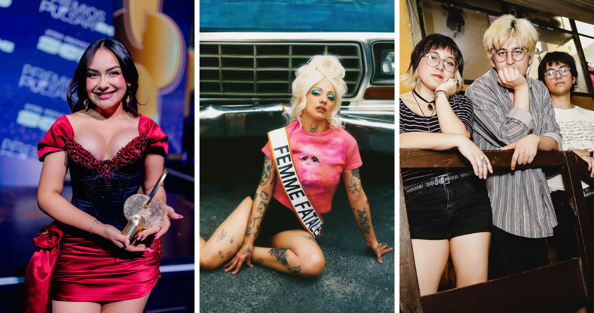 Alanys Lagos, Mon Laferte y Candelabro en referencia a ganadores de los premios Pulsar 2026