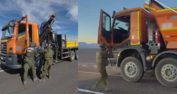 Recuperan tres camiones robados que iban a ser sacados del país por San Pedro de Atacama: un detenido