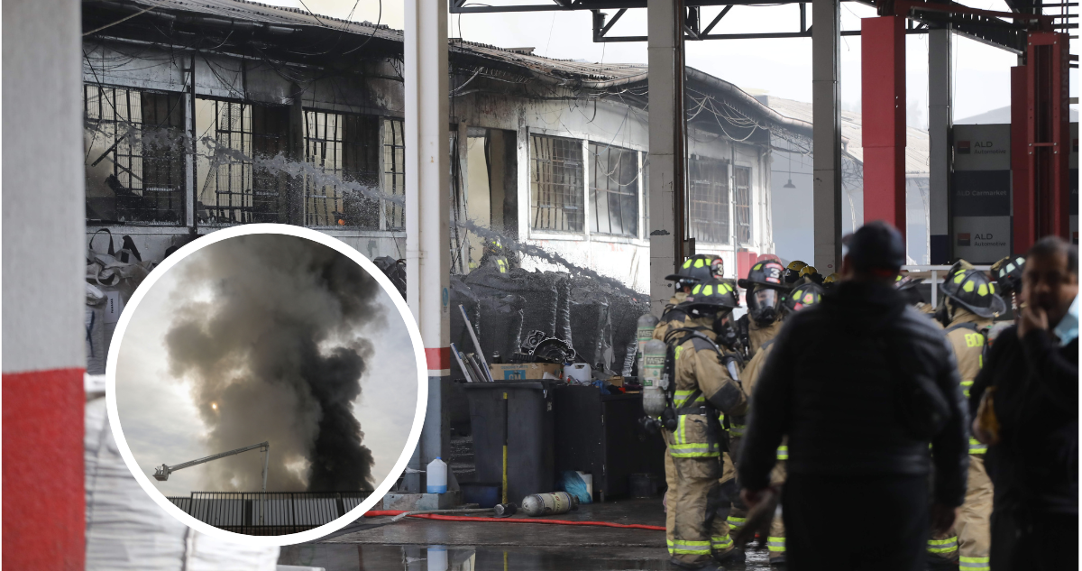 Incendio de acopio de neumáticos en Cerrillos.