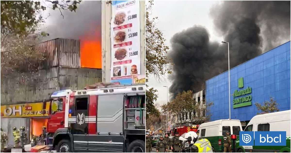 Bomberos combate incendio de locales comerciales en el centr