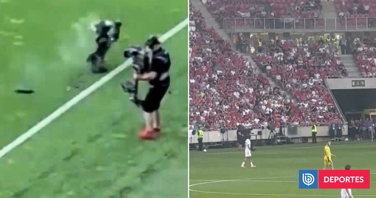 Rozó la tragedia: cámara cayó desde techo de estadio y en pl