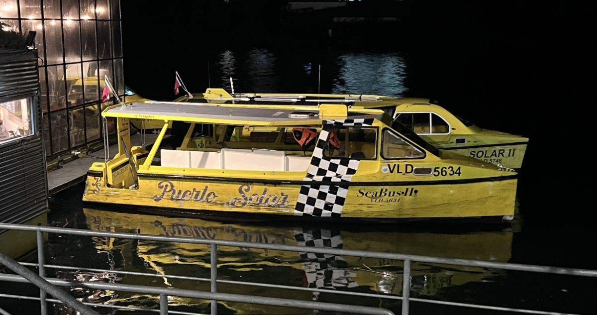 Efectuaba su último recorrido: taxi fluvial termina volcado por fuerte racha de viento en Valdivia