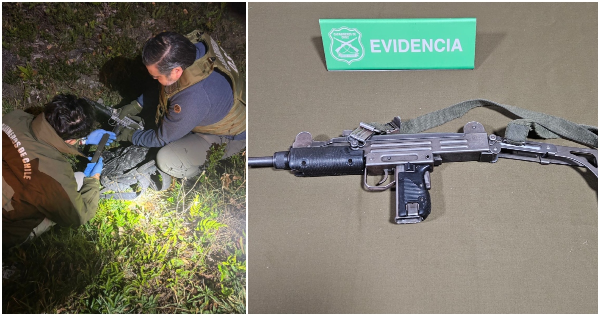 Encuentran UZI extraviada por Carabineros en Puerto Montt