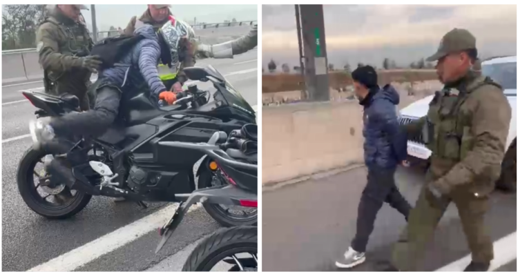 VIDEO | Detienen a motorista que intentó atropellar a general de Carabineros en Costanera Norte