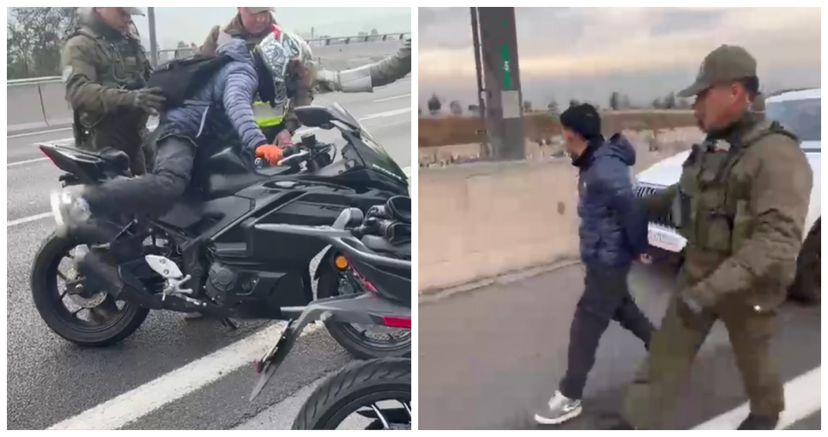 VIDEO | Detienen a motorista que intentó atropellar a general de Carabineros en Costanera Norte