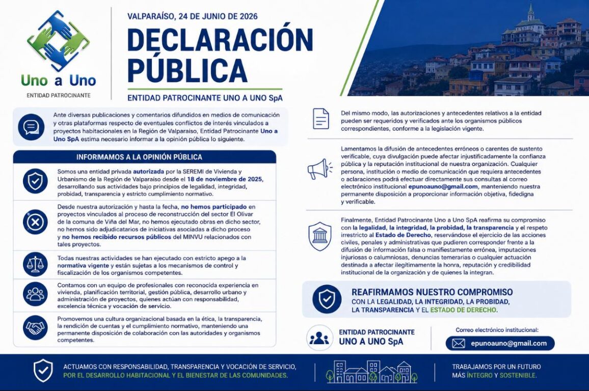 Empresa Uno a Uno responde a Poduje y asegura que jamás ha trabajado proyectos en El Olivar