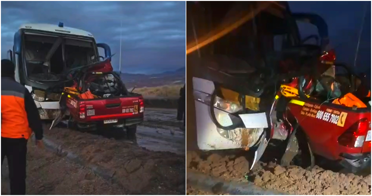 Al menos 3 fallecidos y un herido grave deja violenta colisión entre camioneta y bus en Antofagasta