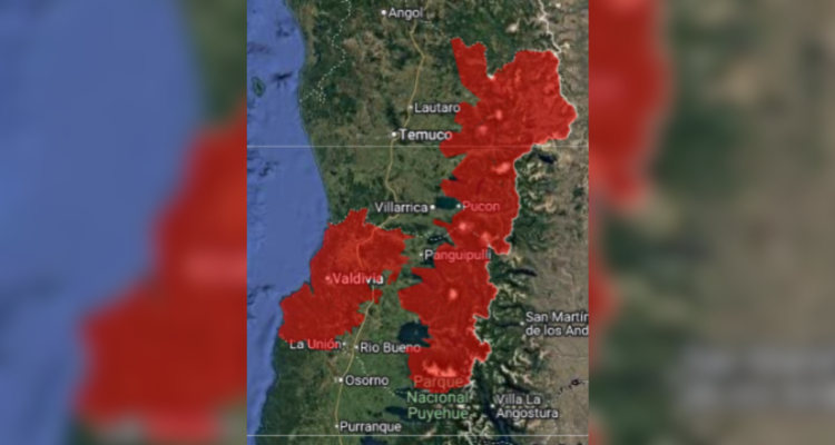 Alarma meteorológica Los Ríos y La Araucanía
