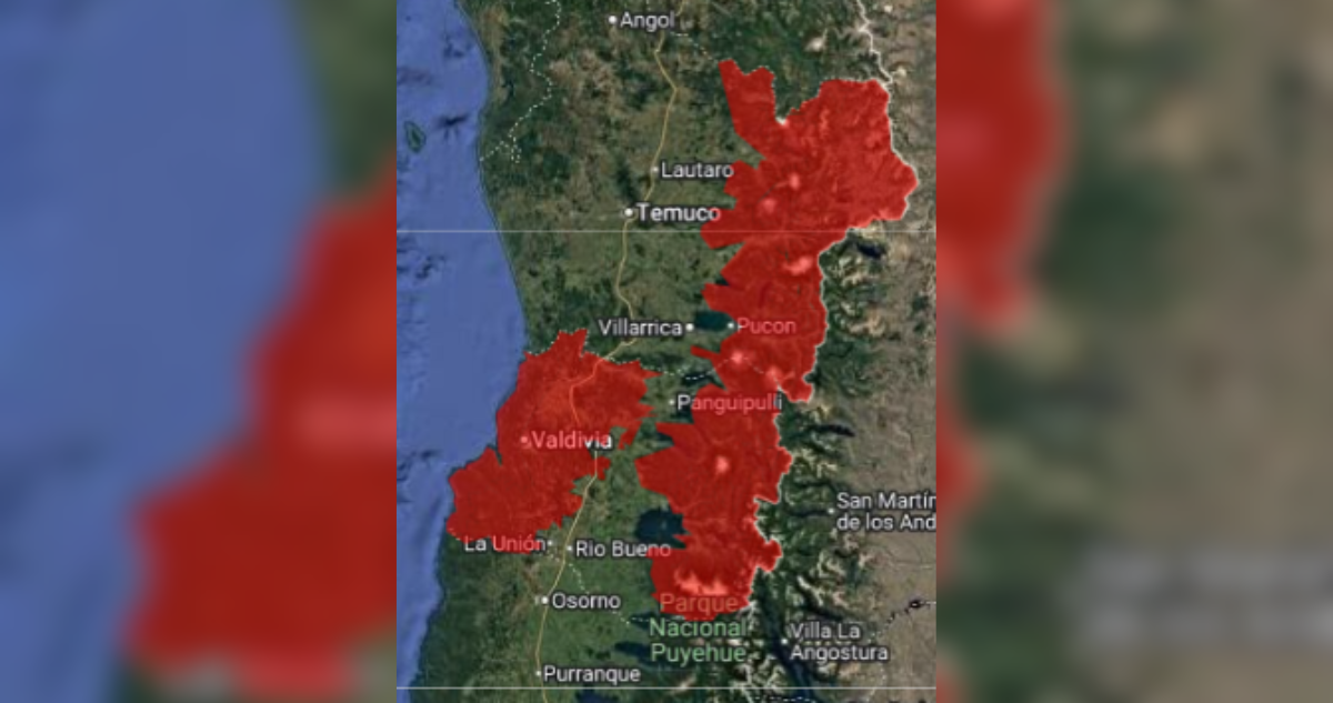Alarma meteorológica Los Ríos y La Araucanía