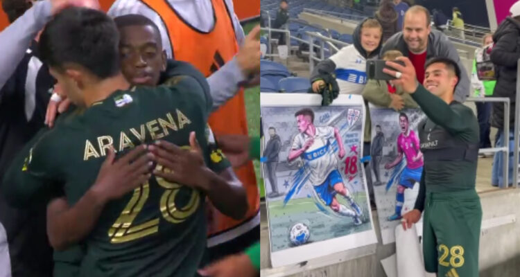 Alexander Aravena en el Portland Timbers por su primer gol