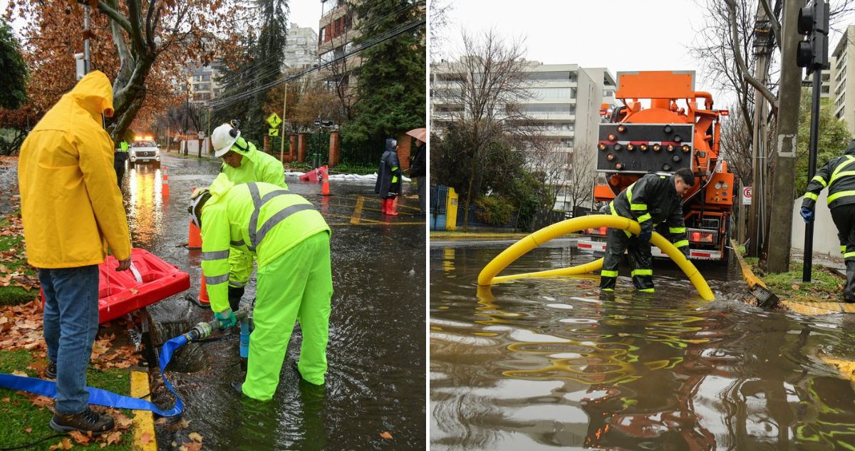 Ante posibles aluviones: municipalidad monitorea quebradas durante intensas lluvias en Las Condes