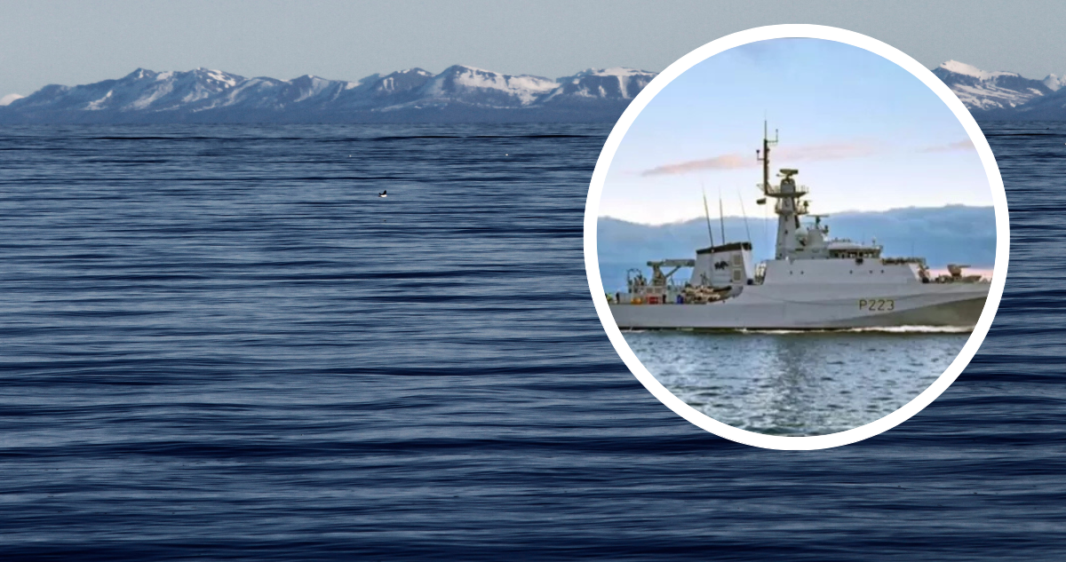 Imagen de archivo del buque HMS Medway y foto del Estrecho de Magallanes.