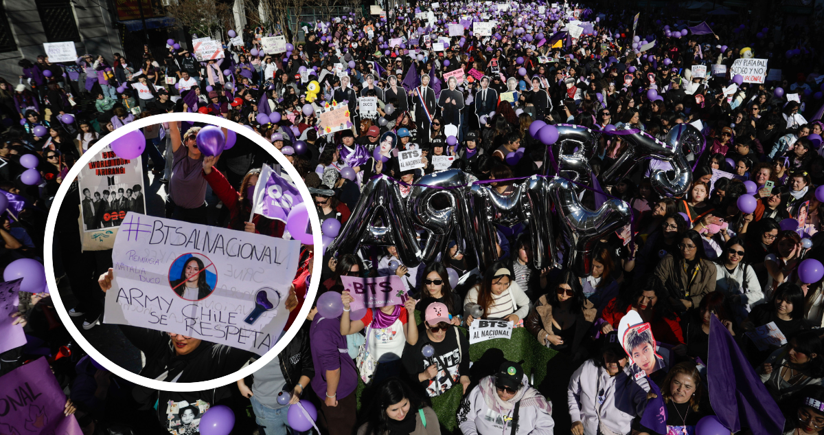 ARMY marcha por las calles de Santiago por negativa a autorizar concierto de BTS en el Estadio Nacional.