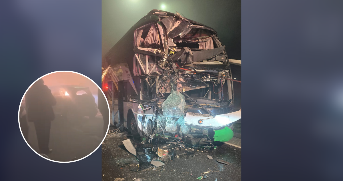 Reportan colisión múltiple en Ruta 5 en La Araucanía: bus con pasajeros, camión y 2 autos involucrados