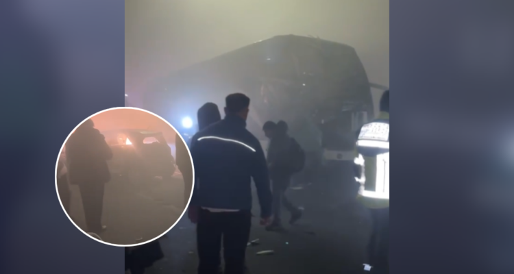 Reportan colisión múltiple en Ruta 5 en La Araucanía: bus con pasajeros, camión y 2 autos involucrados
