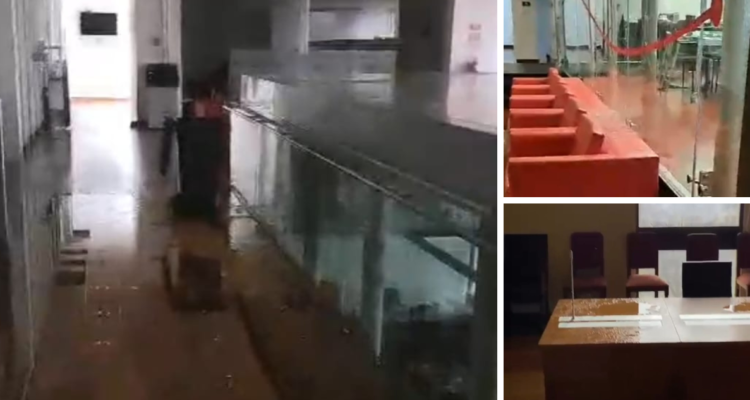 VIDEOS | Registran goteras en distintos salones del Congreso por sistema frontal