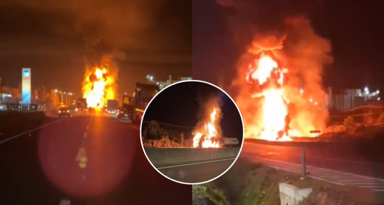 VIDEOS | Camión con 35 mil litros de combustible se incendia en plena Ruta 5 Sur en Puerto Montt