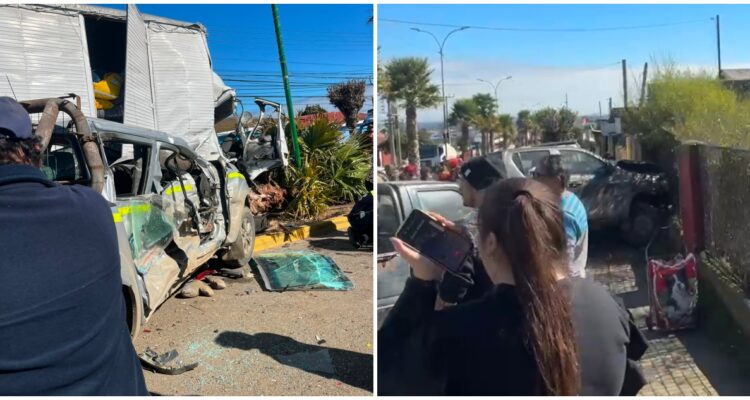 Colisión múltiple camión de mudanza en Cartagena