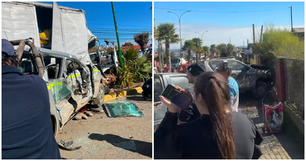 Colisión múltiple camión de mudanza en Cartagena