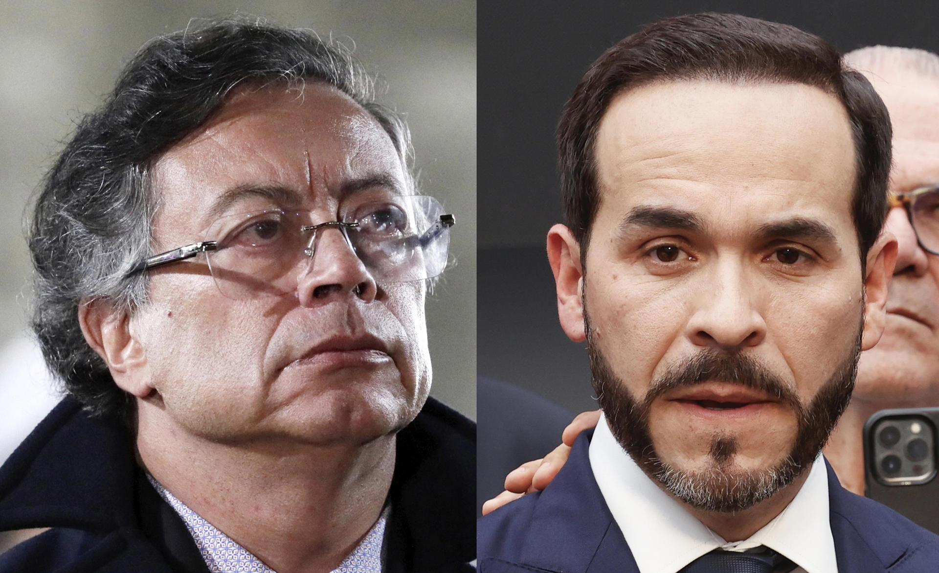 El presidente de Colombia, Gustavo Petro (i) y su sucesor, Abelardo de la Espriella