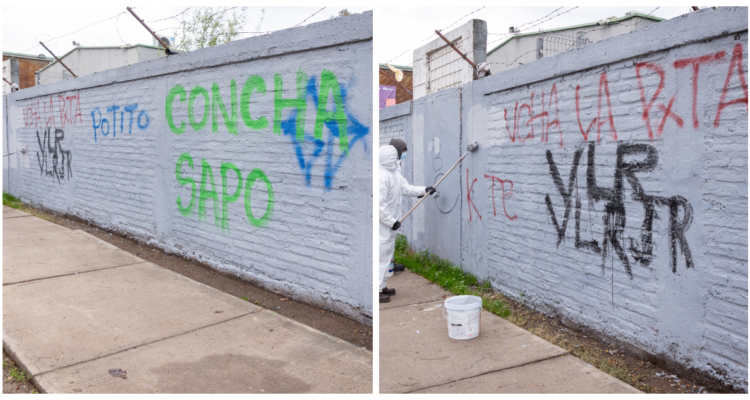 “Concha sapo”: municipio elimina nuevos rayados de la Garra Blanca contra alcalde de Peñalolén