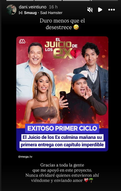 Instagram storie de Danilo 21 sobre El juicio de los ex