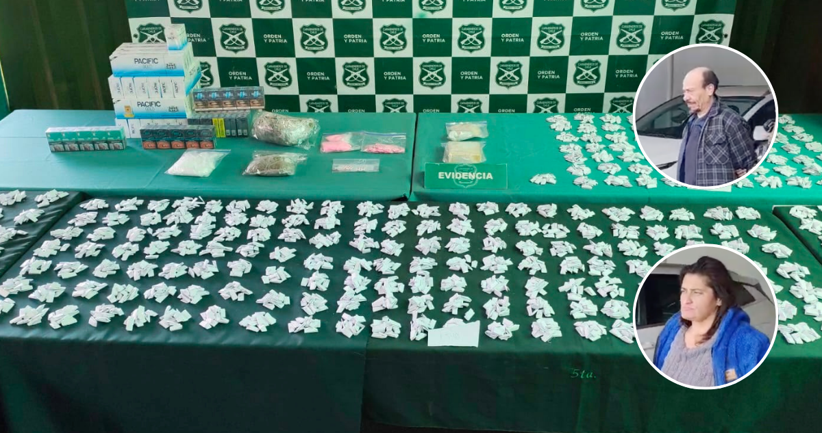Dos detenidos en Conchalí tras hallazgo de pasta base, cocaína, marihuana, ketamina y contrabando