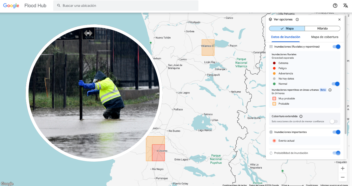 Flood Hub: Google incorpora en Chile sistema que anticipa inundaciones urbanas con 24 horas de aviso