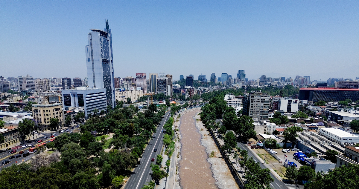 Vista aérea de Santiago